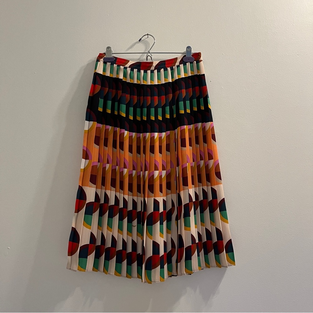 J. Crew 365 Pleated Art Deco Midi Skirt